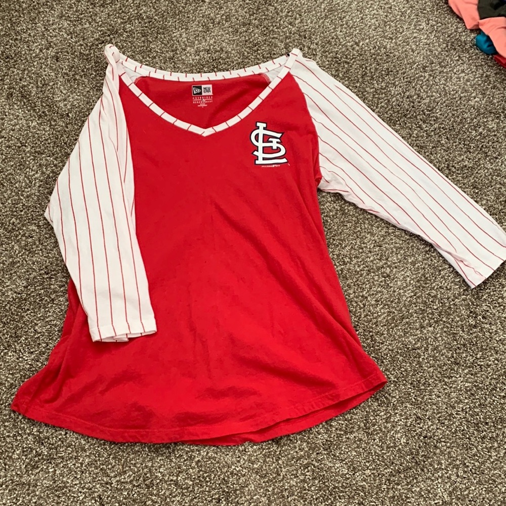 Large St. Louis Cardinals V-Neck baseball 3/4 sleeve t-shirt